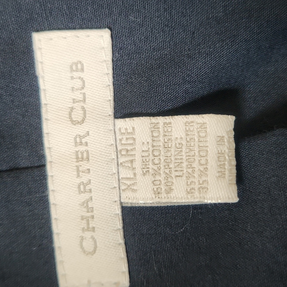 Charter Club Navy and White Striped Blazer - Picture 2 of 14